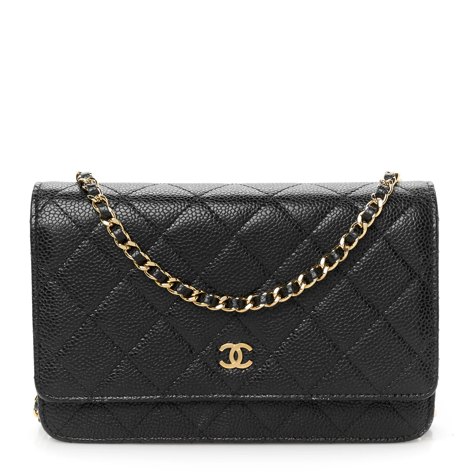 Chanel Caviar Quilted Wallet on Chain WOC Black 1759253 | FASHIONPHILE (US)