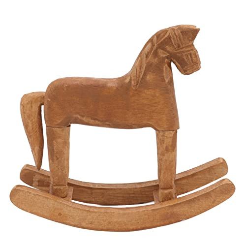 Wooden Rocking Horse Table Decoration, 16.6x19x6.4cm / 6.5x7.5x2.5in Vintage Wood Horse Sculpture Crafts Horse Figurines for Home Hall Office Bedroom Book Shelf Decor Ornaments Gifts | Amazon (US)