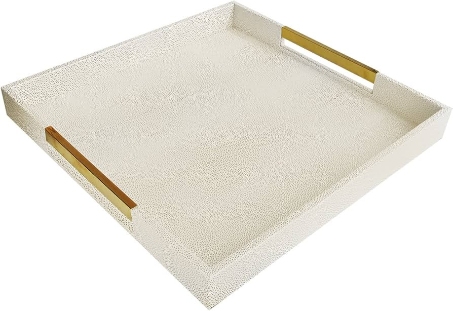 American Atelier Champagne Square Tray with Gold Handles | Amazon (US)