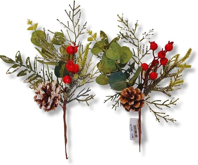 Kit com 2 Galhos de Frutinhas Azevinho Artificial | Decoração Floral, Cacho Decorativo Natalino... | Amazon (BR)