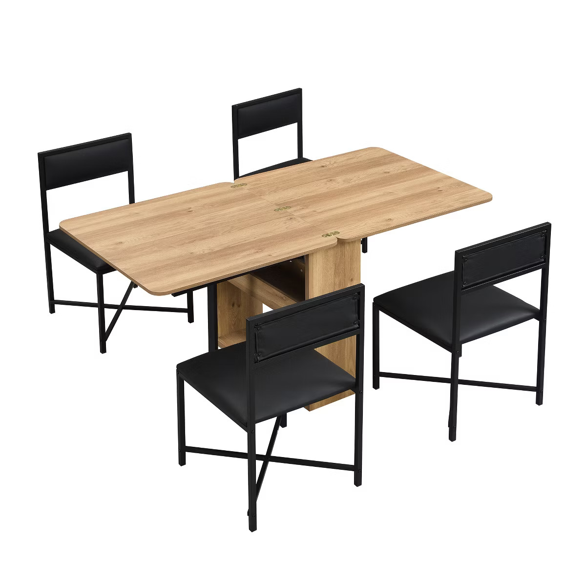 5-PCS Extendable Dining Table Set Dining Set Foldable Square Kitchen Table Set Dinette with Stora... | Target