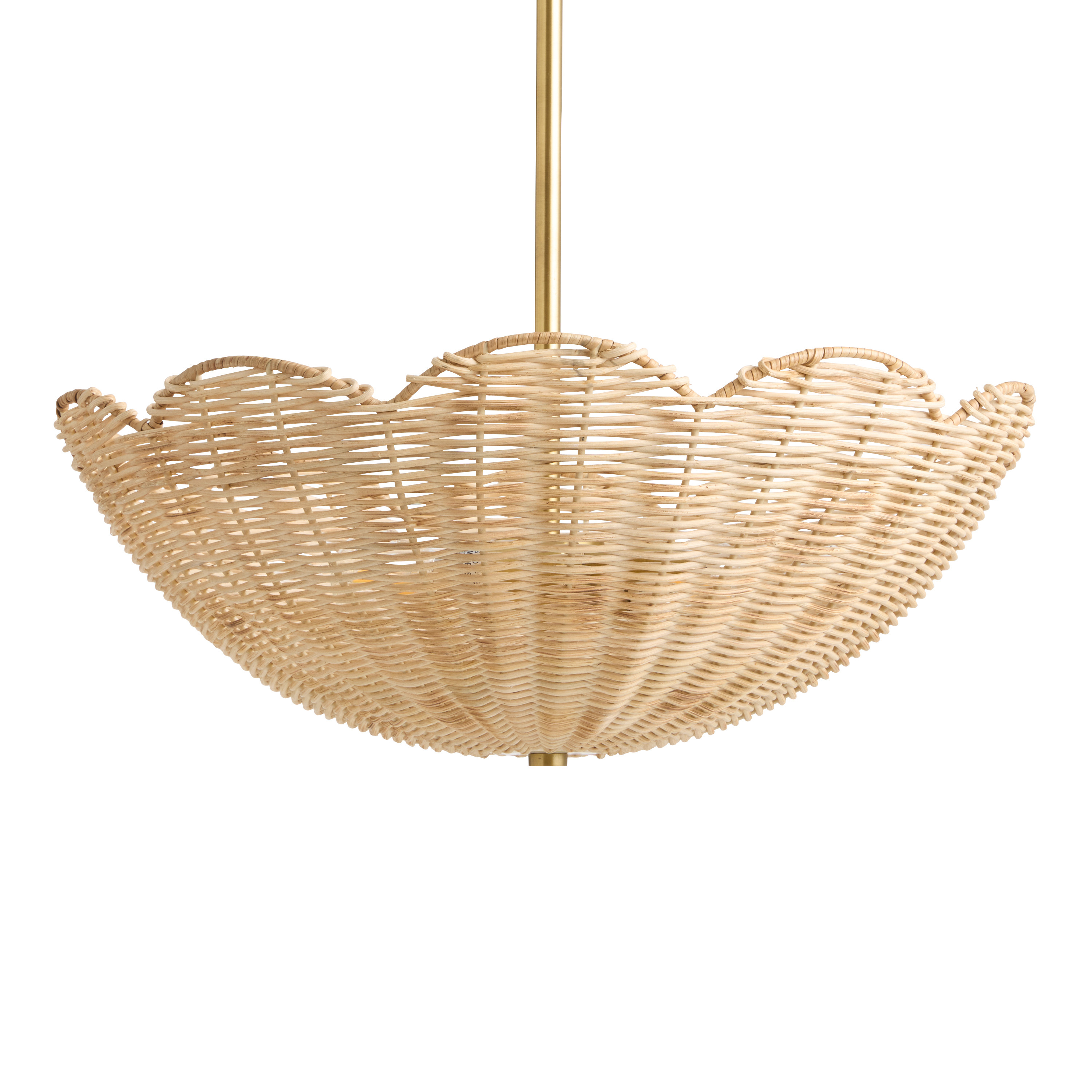 Natural Rattan Scalloped Shade 2 Light Pendant Lamp | World Market