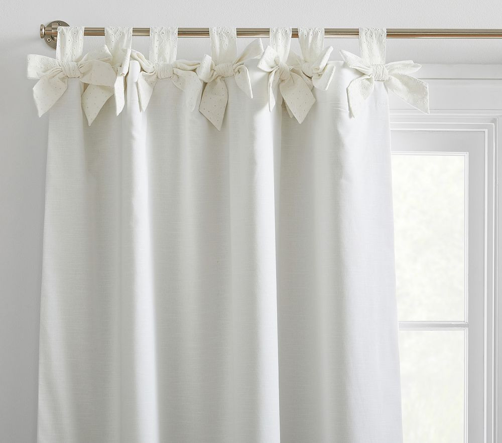 Tie-Top Eyelet Blackout Curtain | Pottery Barn Kids