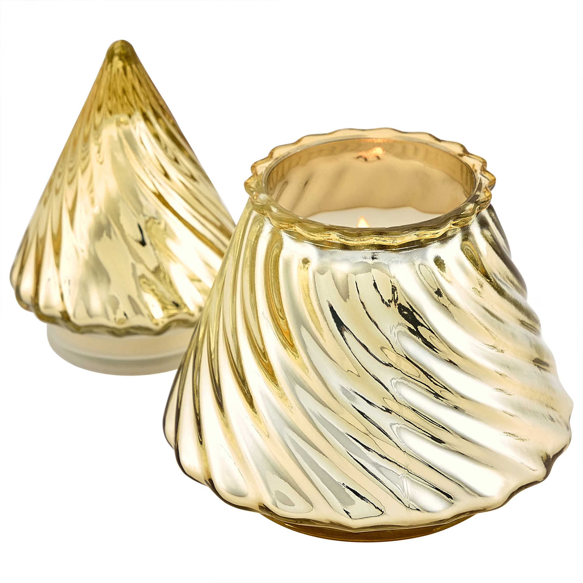 Better Homes & Gardens 1-Wick Glass Christmas Tree Candle, Toffee and Teak, 8 oz | Walmart (US)