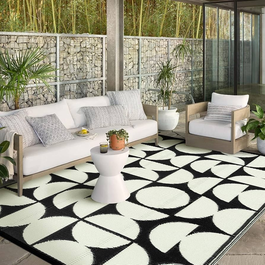 Wonnitar 8x10 Outdoor Rug, Large Waterproof Reversible Outdoor Patio Area Rug, Indoor/Outdoor Pla... | Amazon (US)
