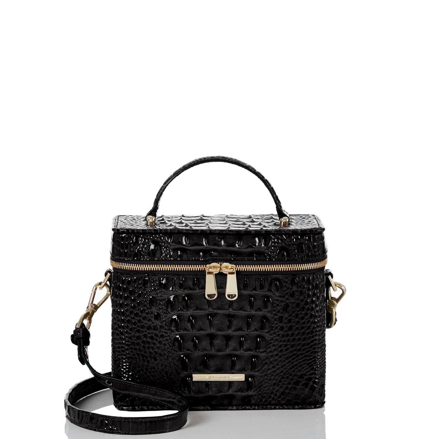 Chantal Leather Crossbody | Black Melbourne | BRAHMIN | Brahmin