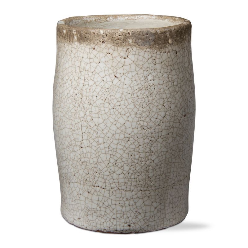 tagltd Crackle Glazed Rustic Vase Tall Ivory | Target