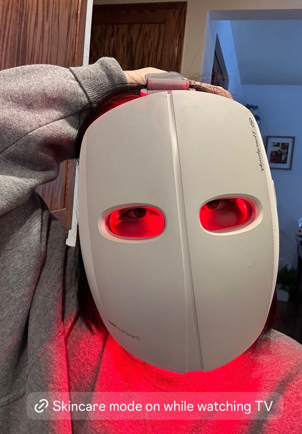 Skincare mode on while watching TV. 😂 Beauty award winner mask. Black Friday on sale now! 

648 LED mask was $649 Now $549.99

504 LED mask was $ 380 Now$330



#skincare #acne #ledmask #reflight #ltksalealert

#LTKGiftGuide #LTKCyberWeek #LTKBeauty