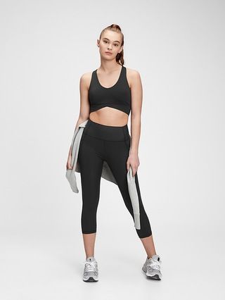 GapFit Sculpt Medium Impact Wrap Front Sports Bra | Gap (US)