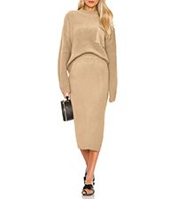 PRETTYGARDEN Womens 2023 Fall Two Piece Outfits Ribbed Knit Long Sleeve Pullover Sweater And Body... | Amazon (US)