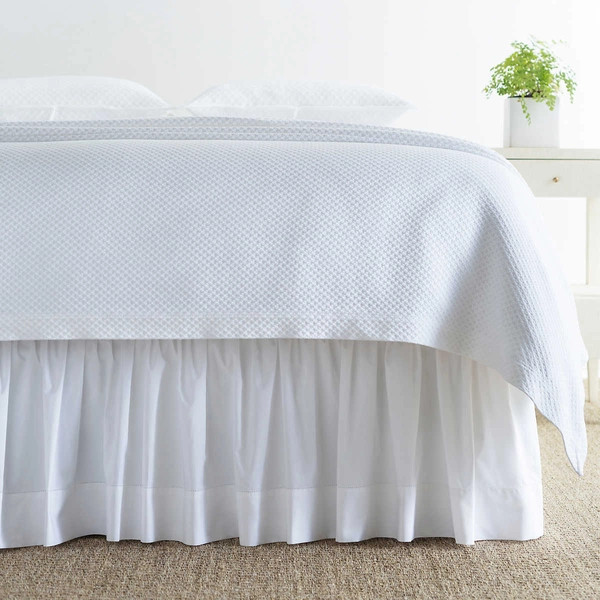 Classic Hemstitch White Bed Skirt | Annie Selke