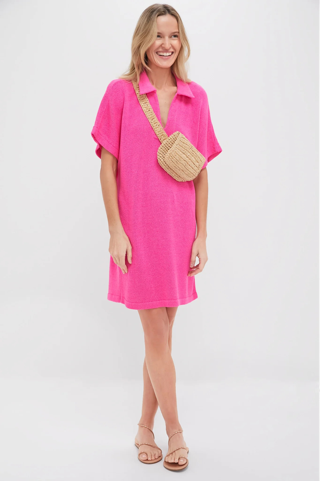 Hot Pink Maren Mini Polo Dress | Tuckernuck (US)