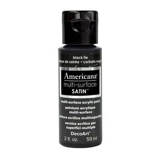 Americana 2 oz. Black Tie Satin Multi-Surface Acrylic Paint | The Home Depot