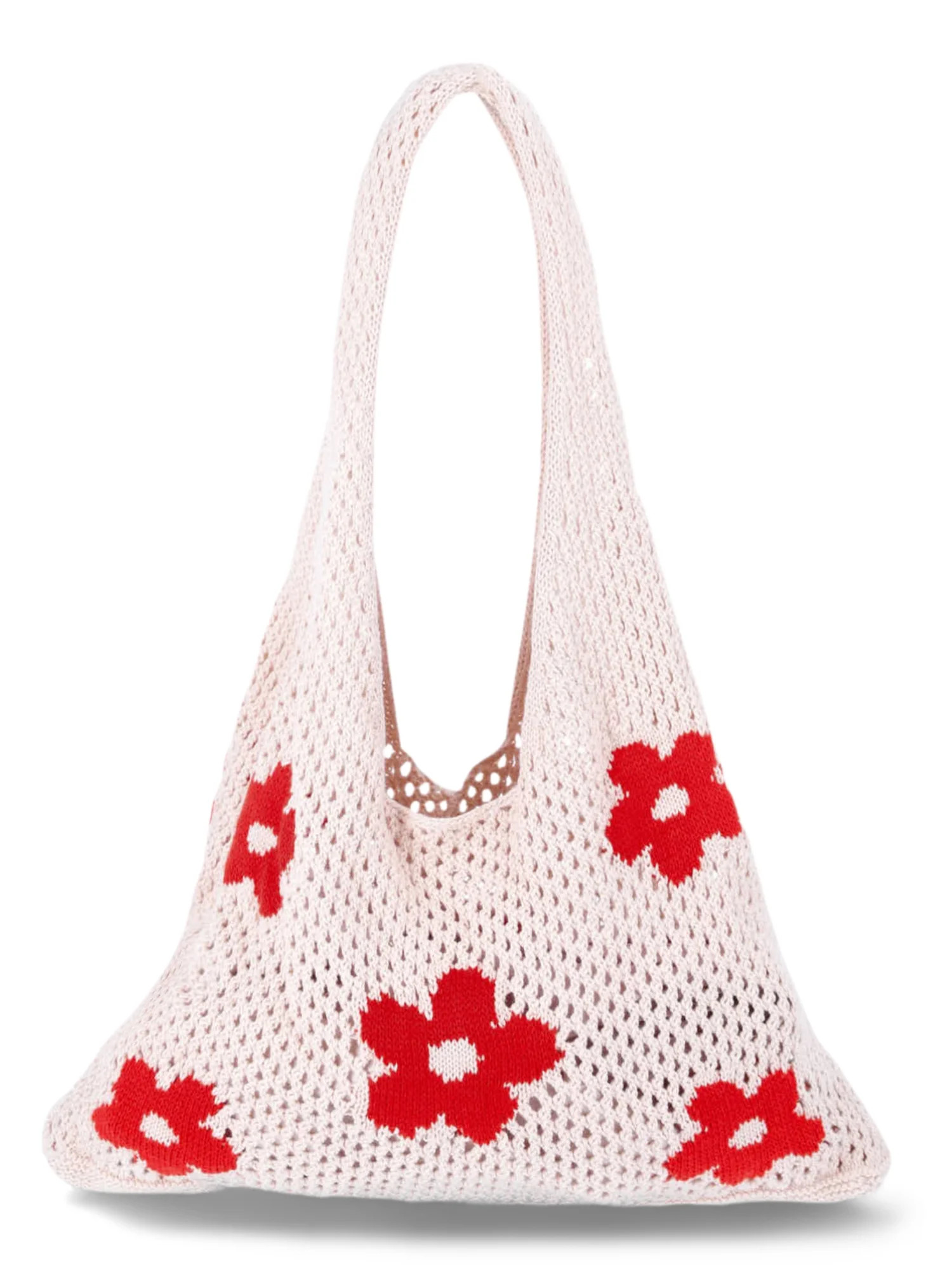 No Boundaries Women's Festival Crochet Icon Tote Bag, Natural Flower | Walmart (US)