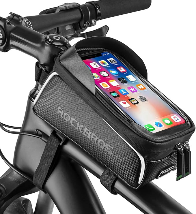 ROCKBROS Bike/Bicycle Phone Front Frame Bag, Waterproof, Tube Bag,Cycling Pouch, Cycling Gifts fo... | Amazon (US)