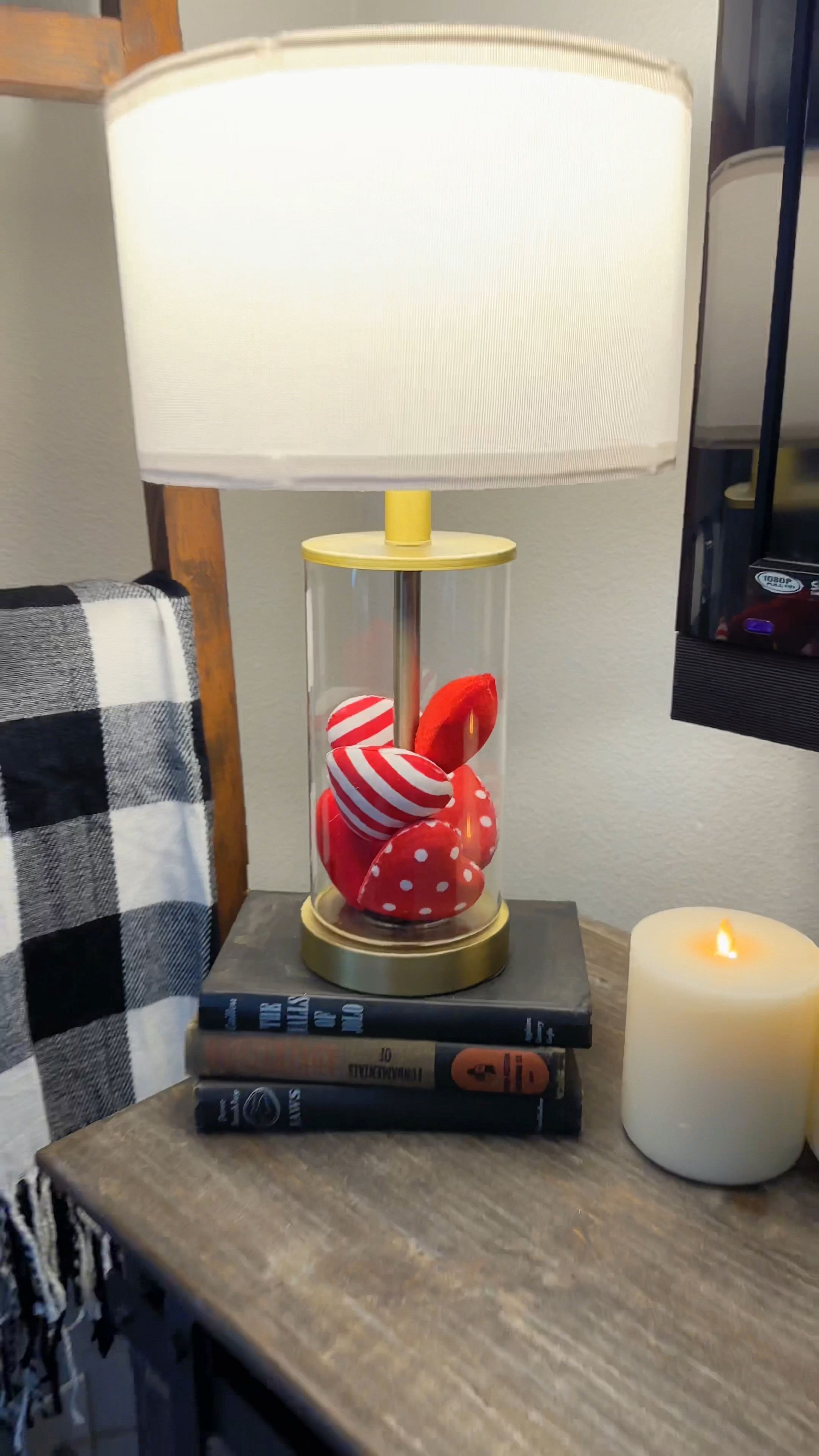 Don’t mind me—I’m just over here finally switching out my lamp from Christmas filler to Valentine’s Day hearts! 🥰 

This is so much fun to do and makes for a super simple “no-brainer” decorating solution for a small space! 🙌

#valentinesdaydecor #valentinesdaydecorations #heartdecor #glasslamp #valentineideas

#LTKhome #LTKMostLoved 

#LTKVideo