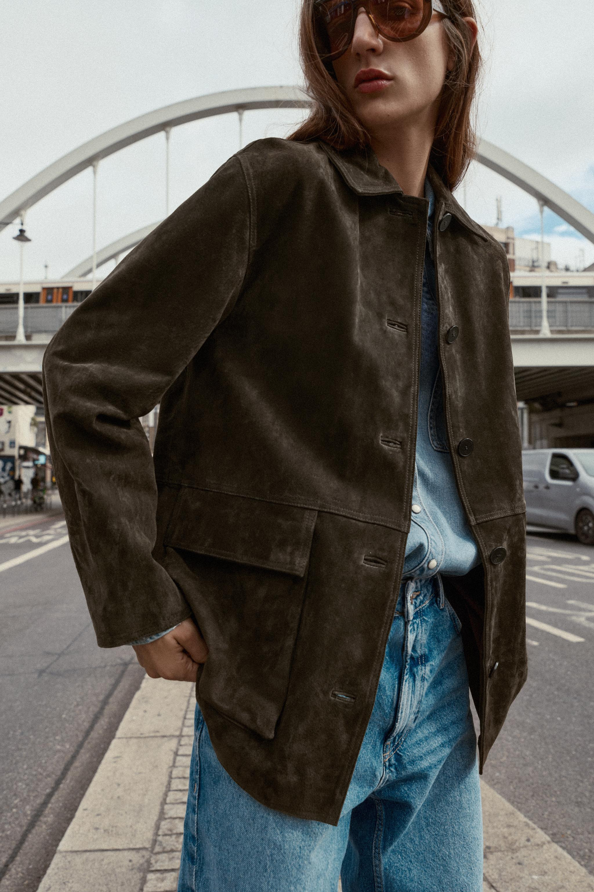100% SUEDE LEATHER JACKET | Zara UK