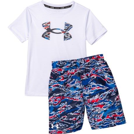 Under Armour Hyper Mash Camo Swim Shirt and Shorts Set - Short Sleeve (For Little Boys) | Sierra