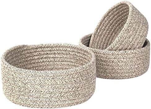 MINTWOOD Design Set of 3 Cotton Rope Nesting Bowls, Small Catch All Basket, Cute Closet Baskets a... | Amazon (US)