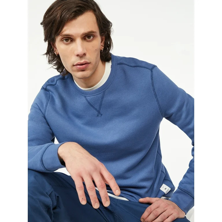 Free Assembly Men’s Coverstitch Sweatshirt | Walmart (US)