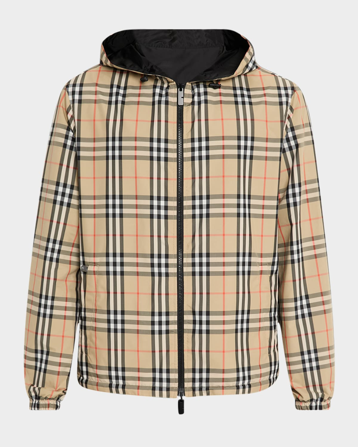 Men's Check Hooded Jacket | Neiman Marcus