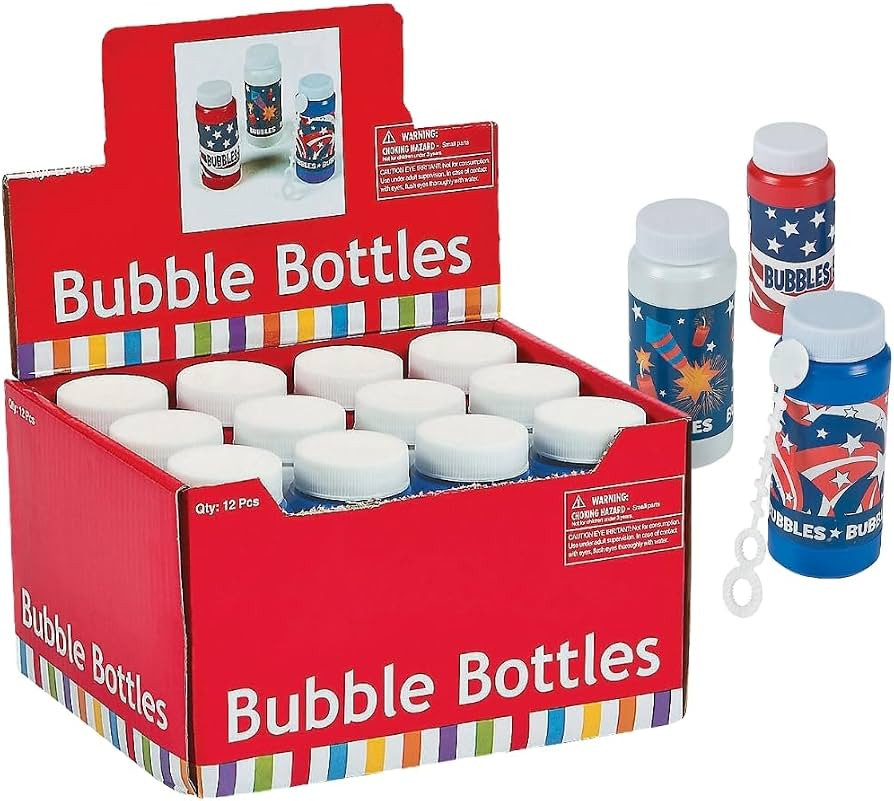 Fun Express - Patriotic Bubble Bottles 4 Oz. for Fourth of July - Toys - Bubbles - Bubble Bottles... | Amazon (US)
