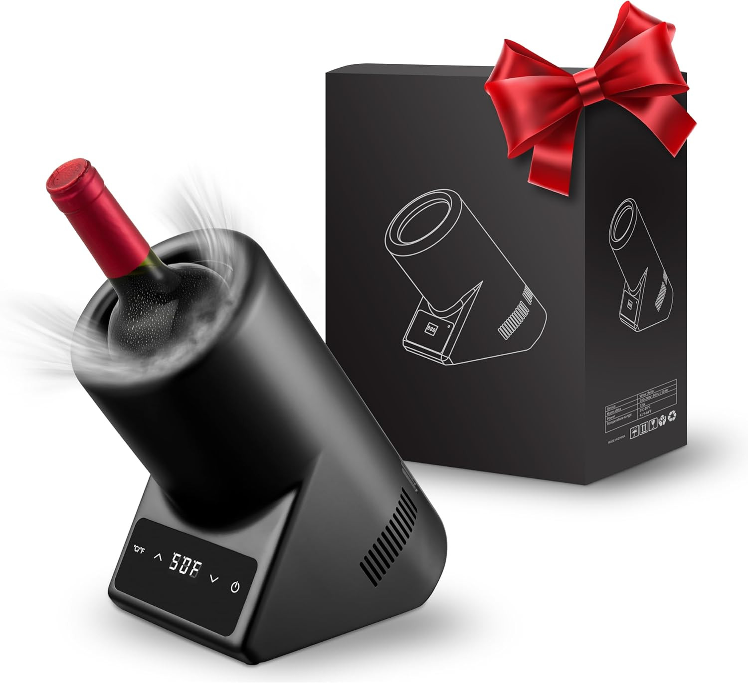 Wine Chiller Electric,Single Bottle Cooler for 750ml Wine or Some Champagne,Portable Cellars Keep... | Amazon (US)