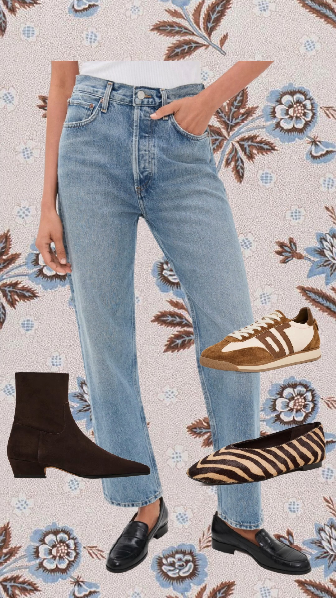 The perfect jeans that look good with flats, boots, loafers and sneakers! 

Fall flats, denim, fall boots, chocolate suede boots
