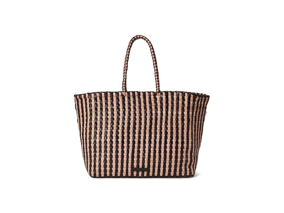 Loeffler Randall Klara Woven Tote Tote Women's Handbags Chocolate/Desert Sand, Leather | Zappos