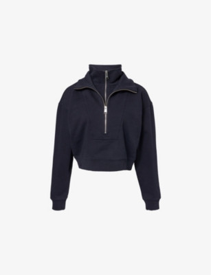 The Double Half-Zip Cotton-Blend Sweatshirt | Selfridges