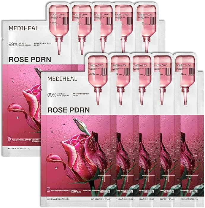 Mediheal Essential Face Mask [PDRN] Healthy Glow 10 pcs. with 99% Purity White Rose PDRN for Glas... | Amazon (US)