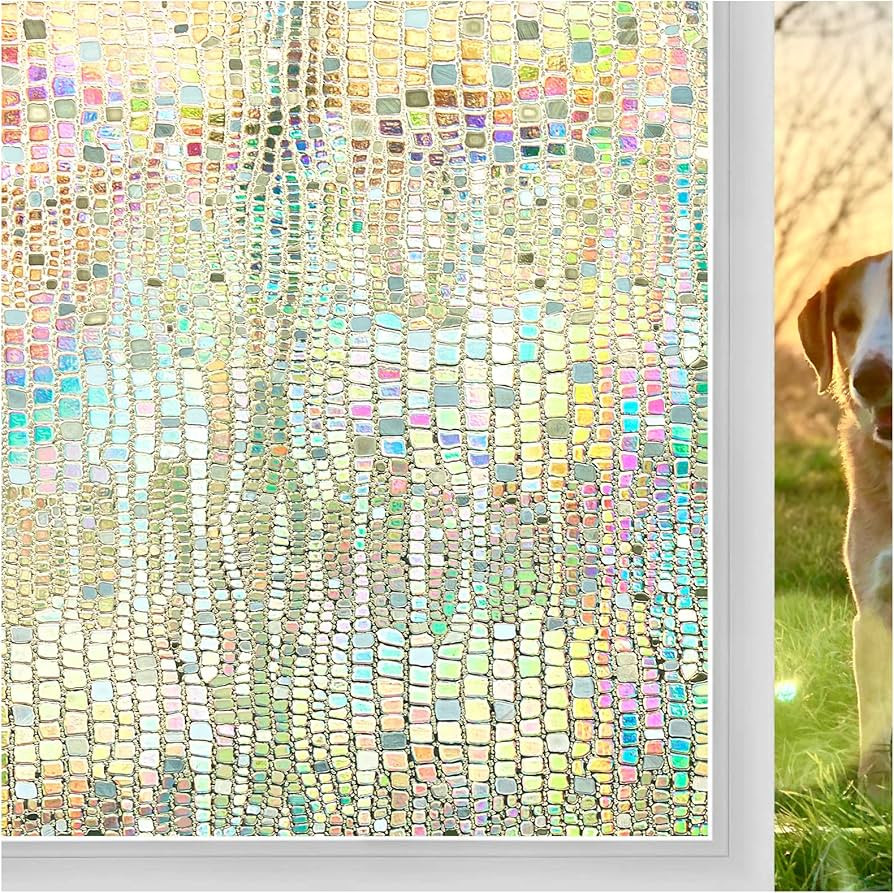Windimiley Window Privacy Film Stained Glass Rainbow Clings: Window Tinting Film for Home Bathroo... | Amazon (US)