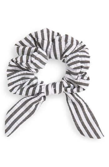 New Friends Colony Bunny Seersucker Scrunchie, Size One Size - Black | Nordstrom