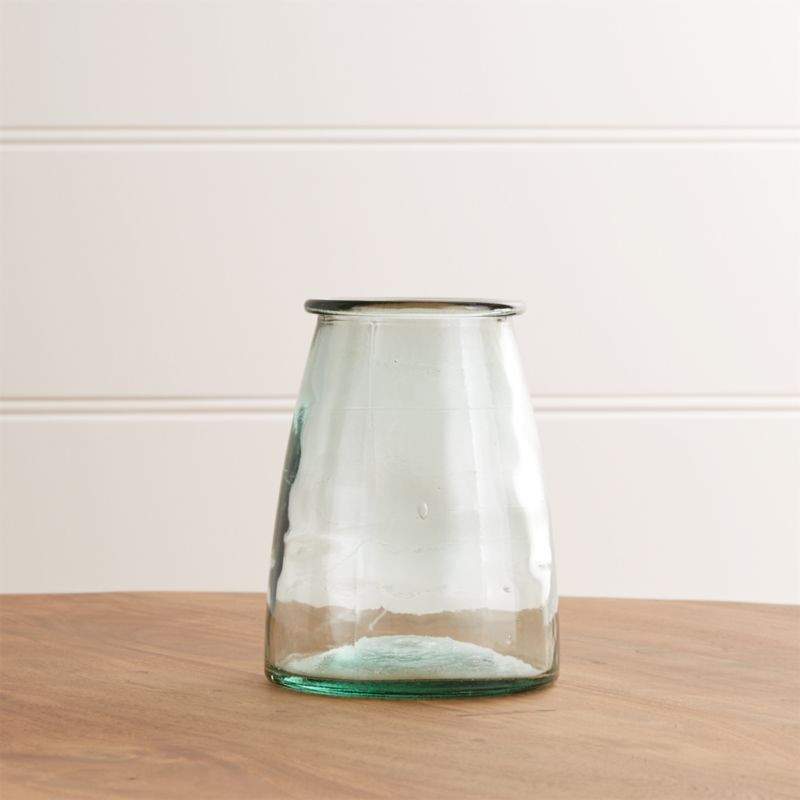 Recycled Glass Short Hurricane Candle Holder + Reviews | Crate & Barrel | Crate & Barrel