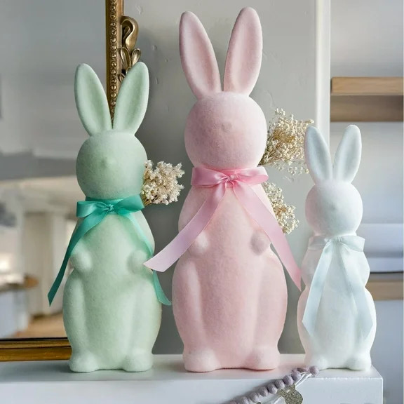 Ayieyill 3 Pcs Easter Rabbit Decor, Easter Rattan Bunny Resin Ornaments for Home Courtyard Tablet... | Walmart (US)