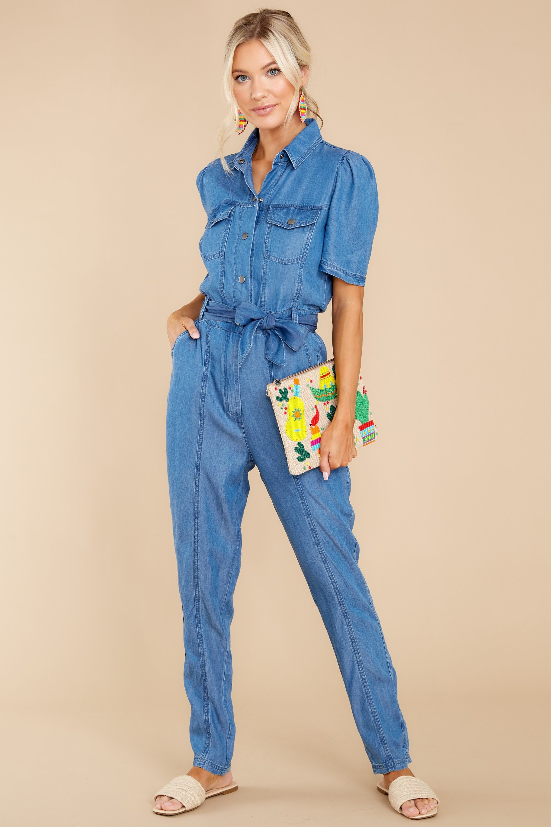 Mon Amour Dark Chambray Jumpsuit | Red Dress 