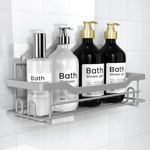 BATHDESIGN Shower Caddy Shelves Organizer, Single Pack, No Drilling Wall Mounted Self Adhesive Shower Shelves, Paint Nickel | Amazon (US)