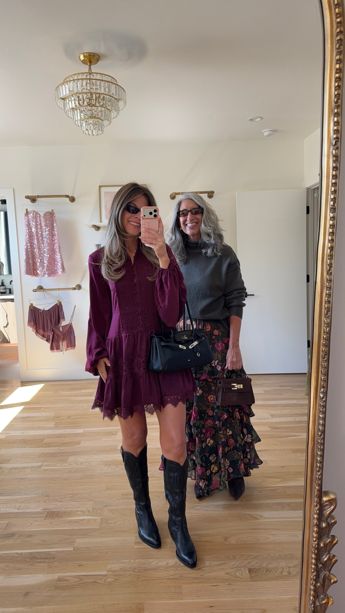 nordstrom anniversary sale summer to fall 
burgundy button-front mini dress with lace hem, green sweater paired with a floral tiered maxi skirt 🍂

i'm 5'4" and typically wear a small/2 

mom is 5'4" and typically wears a medium/6 
• sweaters: sized down to xs

fall outfits, fall dresses, autumn outfits, sweater dresses, midi dresses, long sleeve dresses, casual outfits, thanksgiving outfits, family photo outfits, date night outfits, work outfits, fall fashion, autumn fashion, cozy outfits, transitional outfits, neutral outfits, everyday outfits, weekend outfits, women’s fashion, affordable dresses, skort outfits, athletic skorts, casual skort outfits, summer skort outfits, amazon skorts, everyday skort outfits, mom & me outfits, mom & me dresses, matching outfits, mother daughter outfits, family photo outfits

#LTKootd #LTKSaleAlert #LTKSeasonal