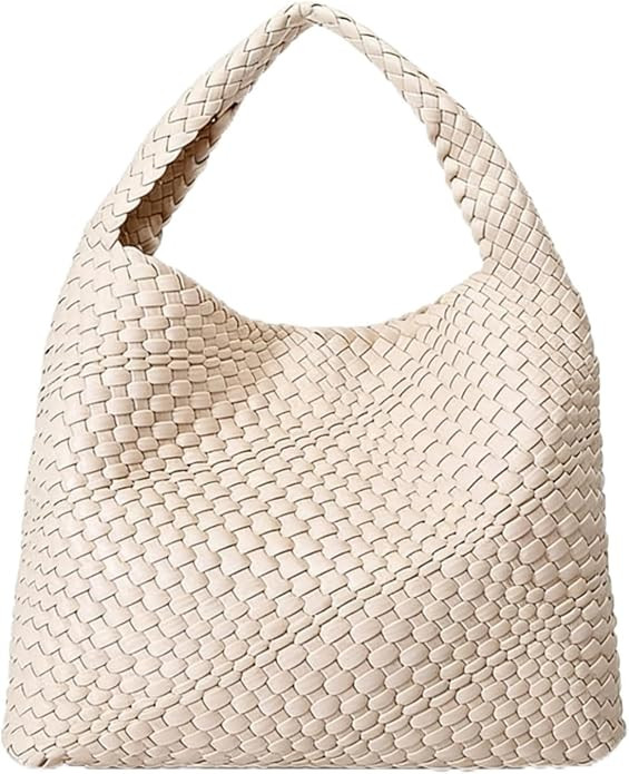 Woven Tote Bag For Women, Large Vegan Leather Travel Handbag, Casual Work Shoulder Bag, Underarm ... | Amazon (US)