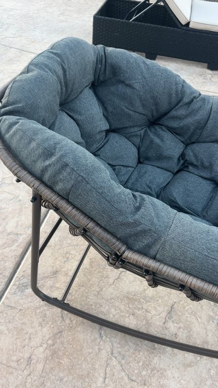 Hands down the best chair we’ve ever owned. 100000%. It’s just so comfortable, feels like a hug. Big enough to sit cross cross in it or put your feet in it, it rocks, it comes in other colors. 100000/10 recommend!!!!!! #chair #chairs #furniture #outdoorfurniture #homedecor 

#LTKhome #LTKfamily #LTKVideo
