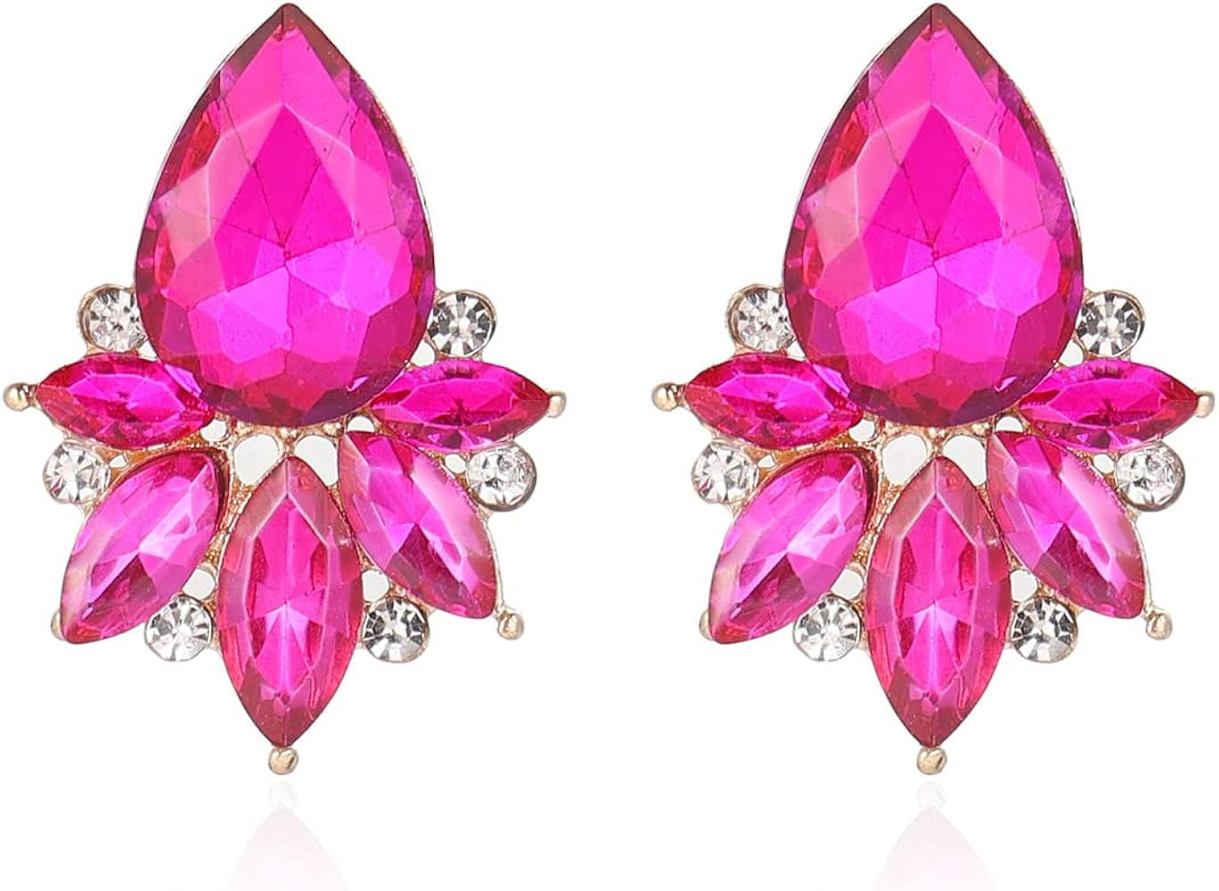 Vintage Rhinestone Earrings Fancy Crystal Cluster Drop Earrings Art Deco Earrings for Women | Amazon (US)