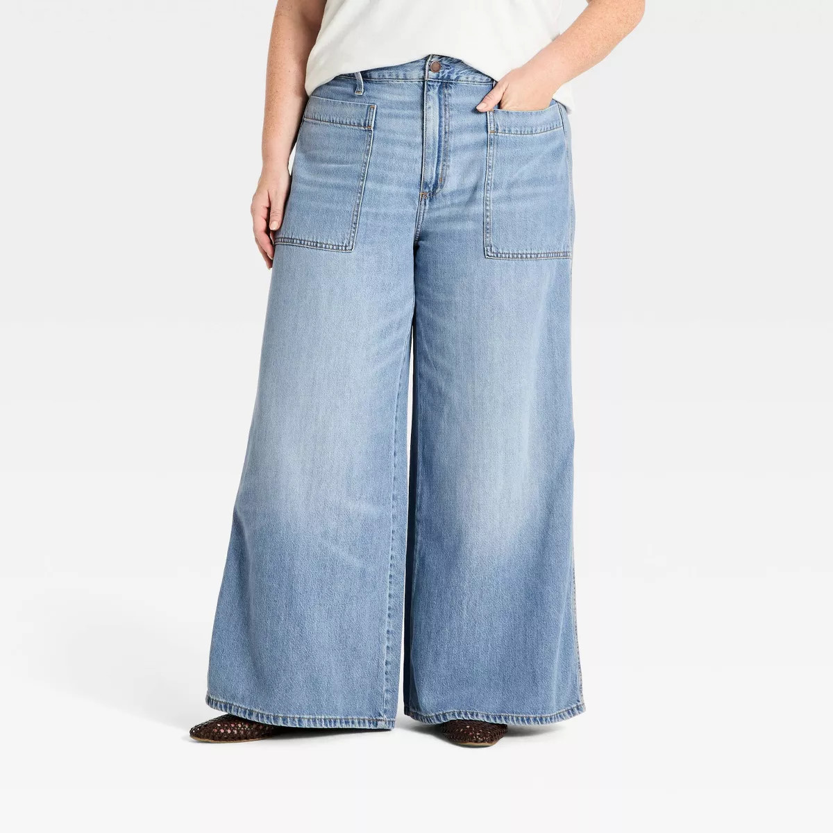 Women's Palazzo Wide Leg Jeans - Universal Thread\u2122 Light Wash 28 | Target