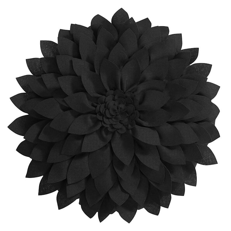Black Outdoor Petal Throw Pillow, 18" | At Home