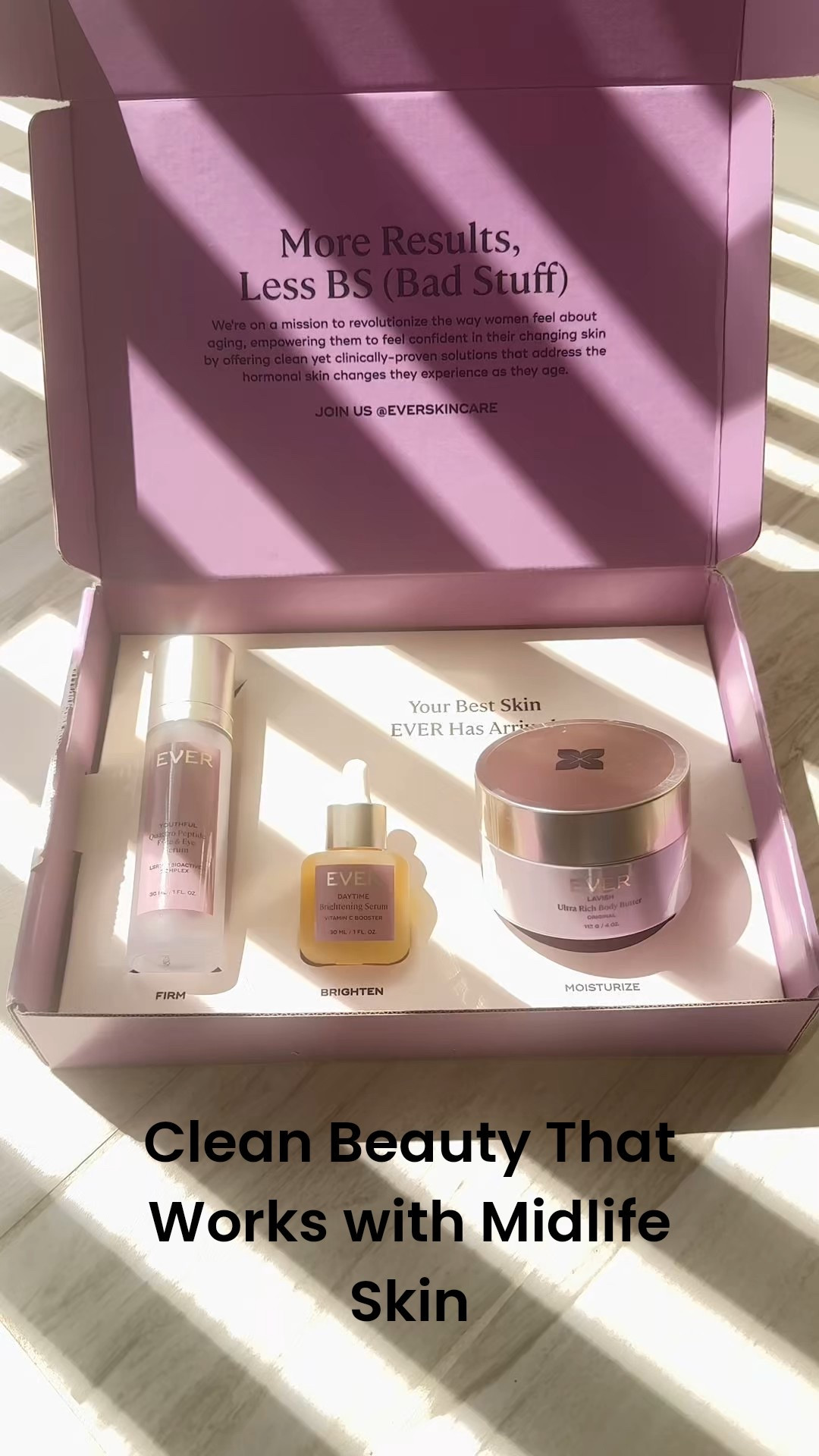 Rebranding! More potent, more sustainable & cleaner ingredients! Ever skincare YOUTHFUL Quattro Peptide Face & Eye Serum, DAYTIME Brightening Serum, LAVISH Ultra Rich Body Butter.

These contains LSR10 which combines the power of Magnolia Bark, Ectoin, and Ergothioneine to deliver brighter, healthier looking skin & is clinically proven to reduce the top 10 signs of aging. Perfect for mature skin, women over 40, women over 50 clean beauty products! 





#LTKBeauty #LTKGiftGuide