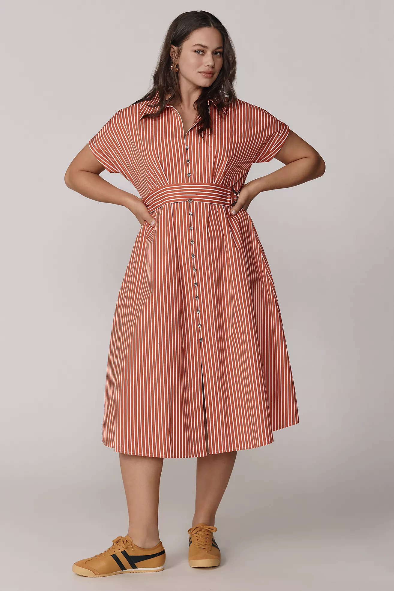 Universal Standard Plus Cotton Poplin Midi Shirtdress | Anthropologie (US)