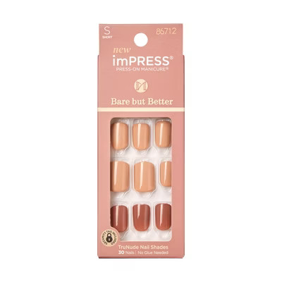 KISS imPRESS Bare But Better Press-On Fake Nails - Sweet Earth - 30ct | Target