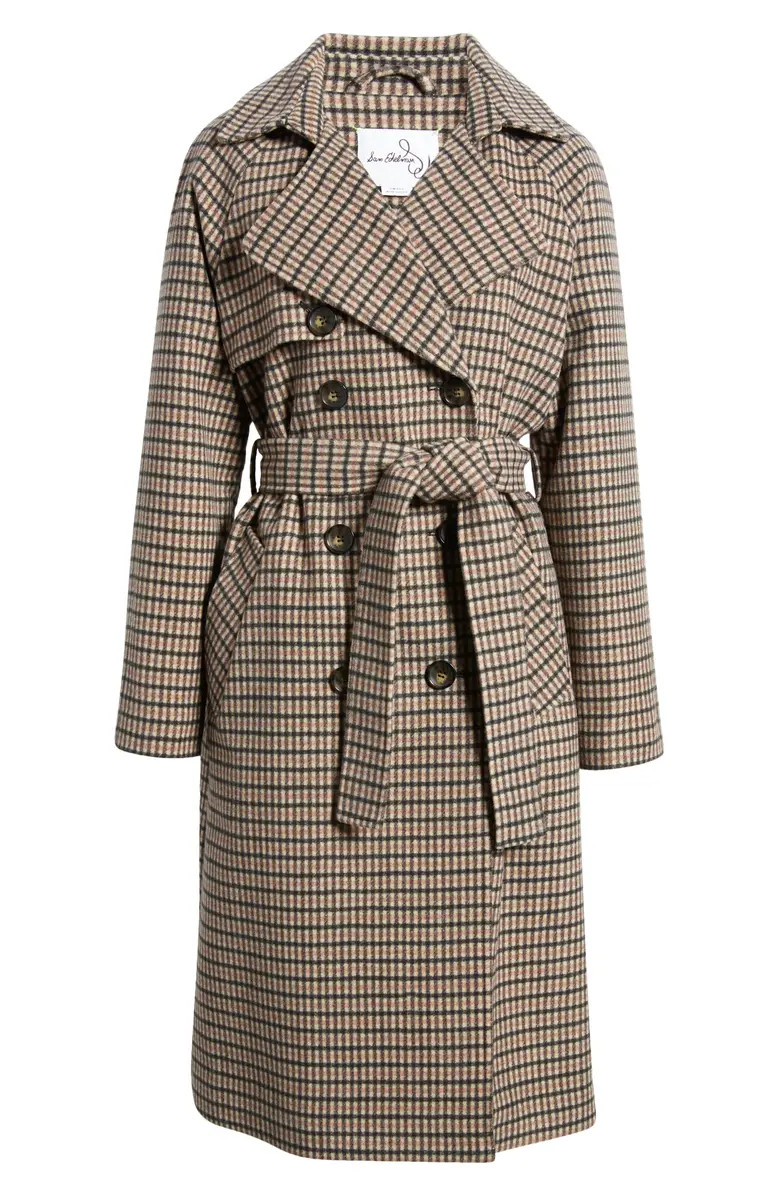 Plaid Wool Blend Trench Coat | Nordstrom