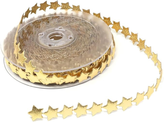 Honbay Sparkly Polyester Star Ribbon Trim Embellishment, Star Decoration Ribbons, for Wedding, Bi... | Amazon (US)