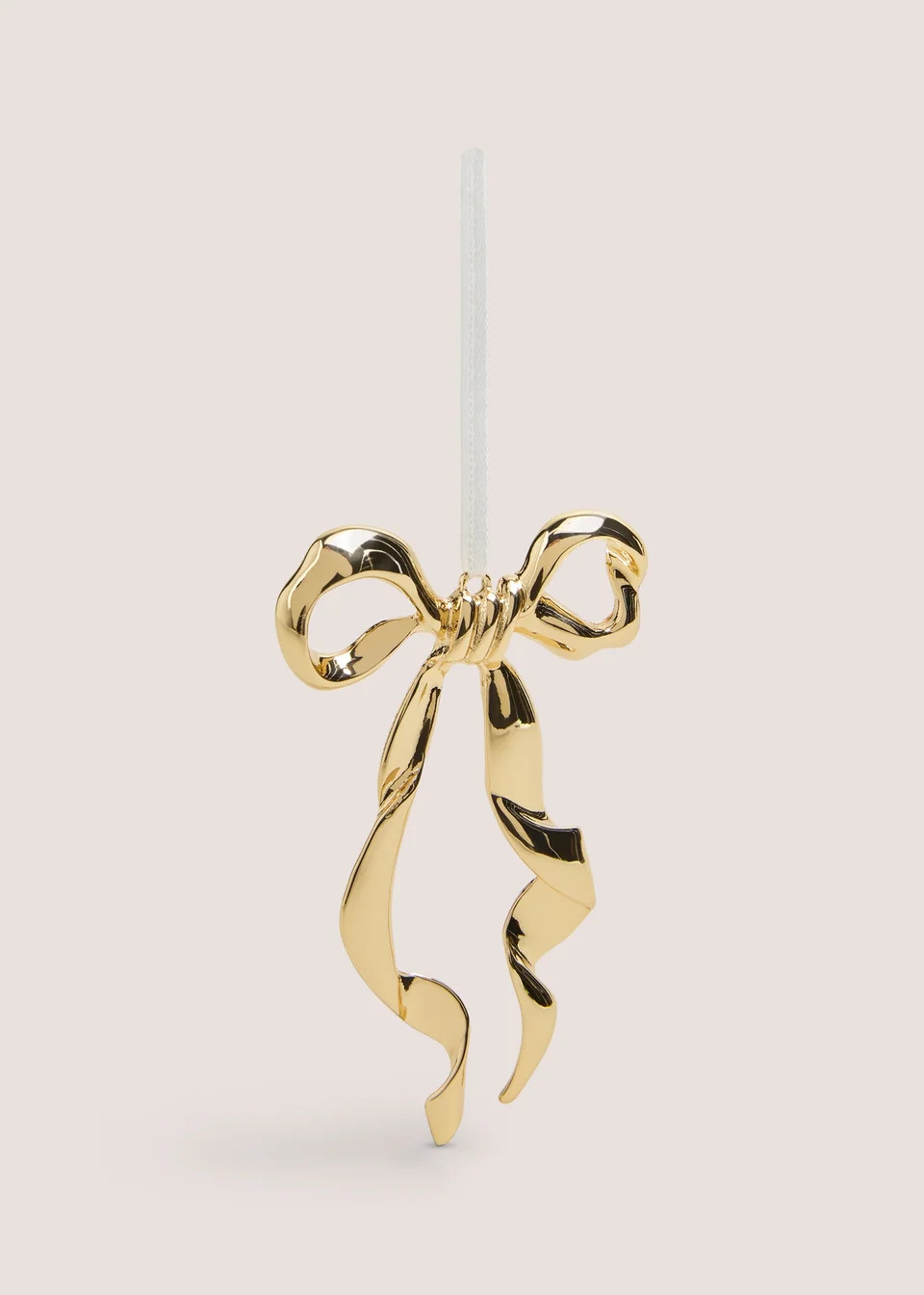 Gold Metal Bow Christmas Tree Decoration | Matalan (UK)