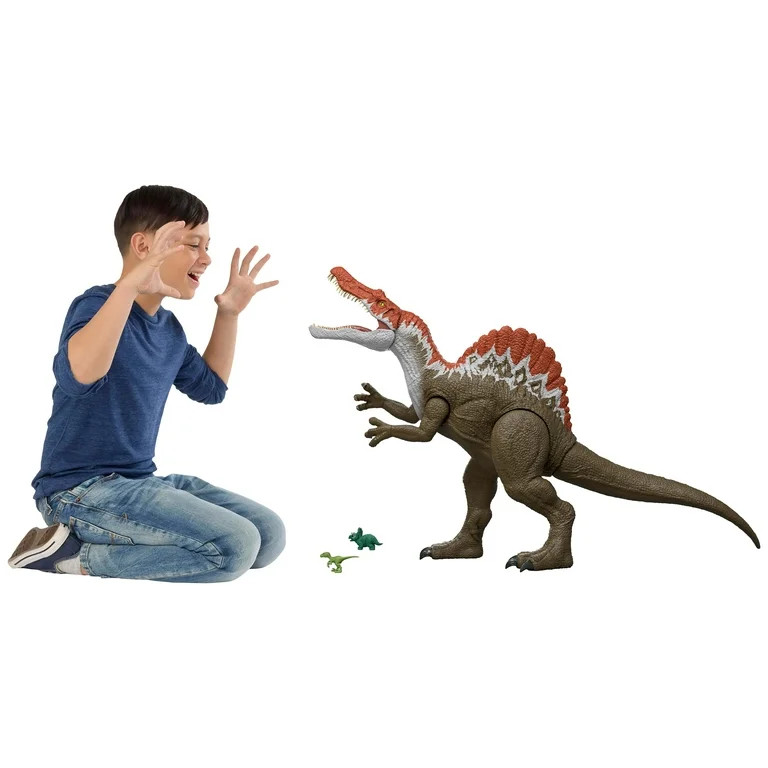 Jurassic World Super Colossal Spinosaurus Pack, 36 Inch Long Dinosaur Toy & 2 Mini Figures | Walmart (US)